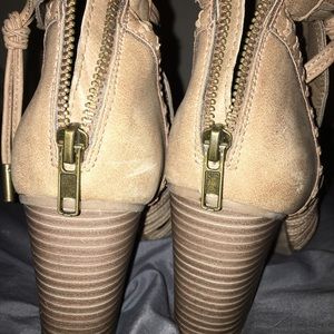 Brown strapped heels